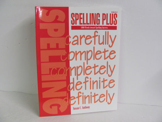 Spelling Plus Instructional Resources- Anthony Spelling/Vocabulary Books