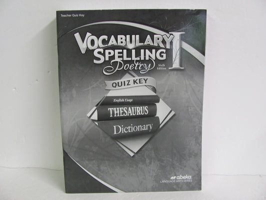 Vocabulary Spelling Poetry I Abeka Quiz Key Pre-Owned Spelling/Vocabulary Books