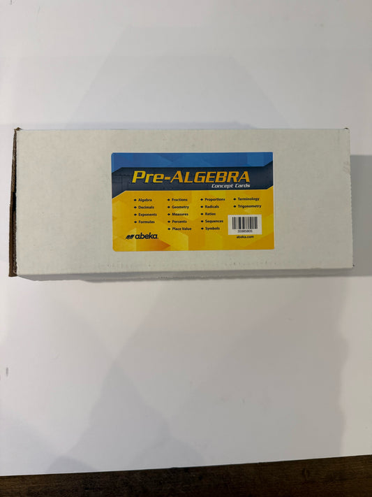 Pre Algebra Abeka Concept Cards  Pre-owned 8th Grade Math Help Books