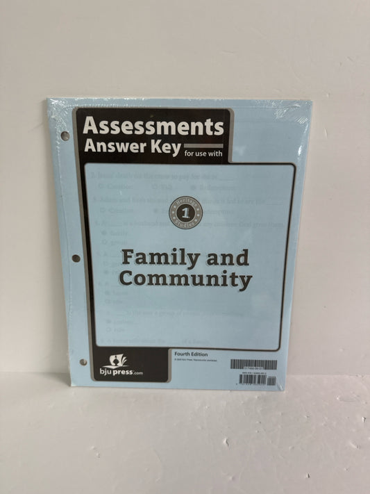 Family and Community BJU Press Assessment Key  Pre-Owned History Textbooks