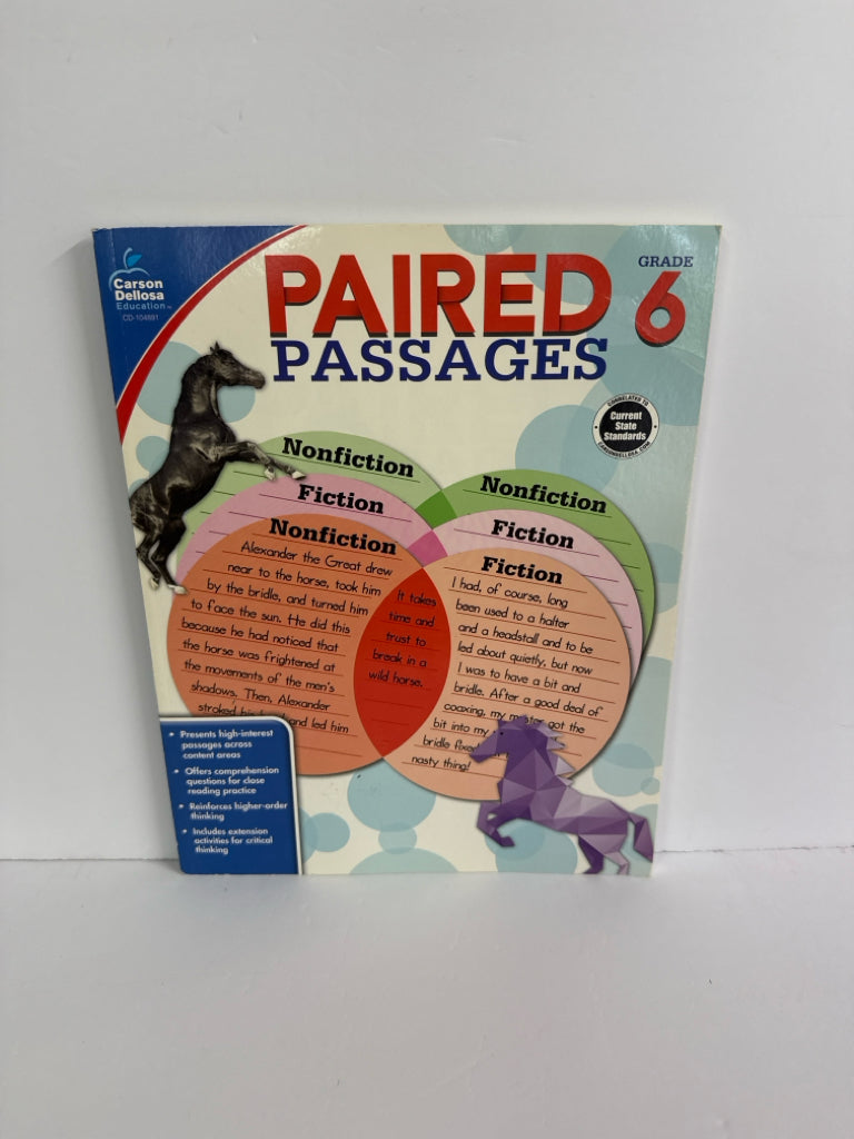 Paired Passages Carson Dellosa Student Workbook Pre-Owned Language Textbooks