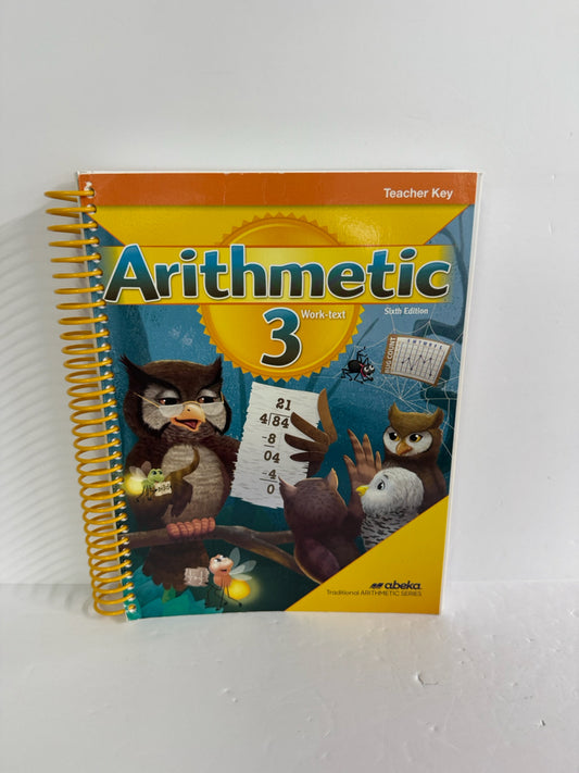 Arithmetic 3 Abeka Teacher Key  Pre-Owned 3rd Grade Mathematics Textbooks
