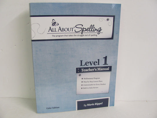 All About Spelling Teacher Manual  Pre-Owned Rippel Spelling/Vocabulary Books