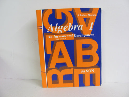 Algebra 1 Saxon Solution Key Pre-Owned High School Mathematics Textbooks