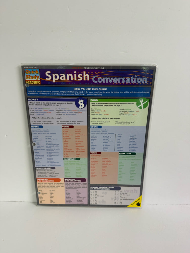 Spanish Conversation Quick Study Chart  Pre-Owned Spanish