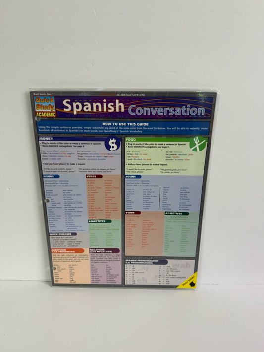 Spanish Conversation Quick Study Chart  Pre-Owned Spanish
