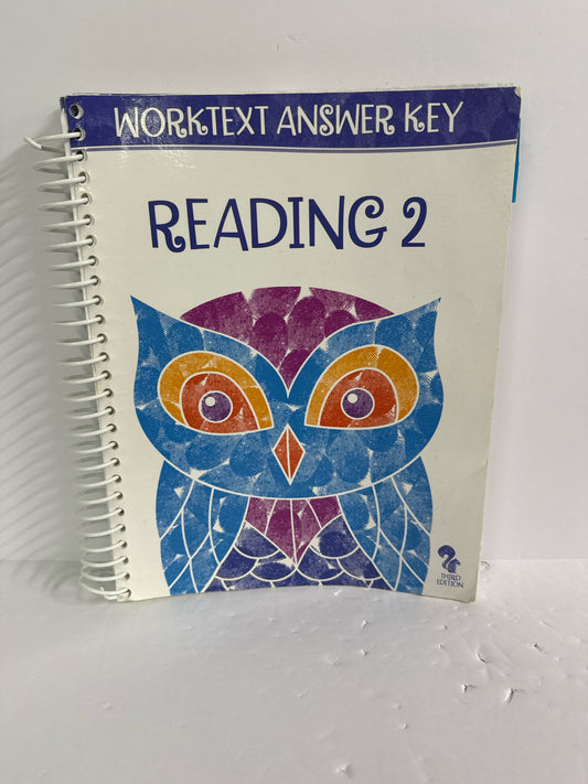 Reading 2 BJU Press Worktext Answer Key  Pre-Owned 2nd Grade Reading Textbooks
