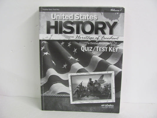 United States History Vol 1 Abeka Quiz/Test Key  Pre-Owned History Textbooks