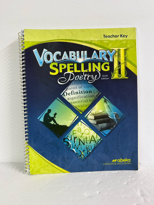 Vocabulary Spelling Poetry II Abeka Teacher Key  Pre-Owned Language Textbooks