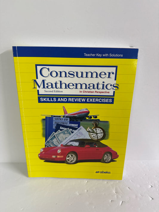 Consumer Math Abeka Teacher Key  Pre-Owned High School Mathematics Textbooks