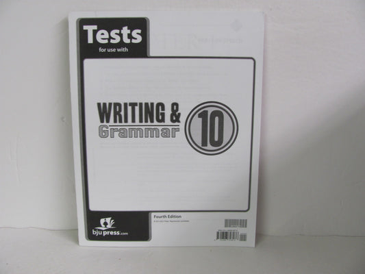 Writing & Grammar 10 BJU Press Tests  Pre-Owned 10th Grade Language Textbooks