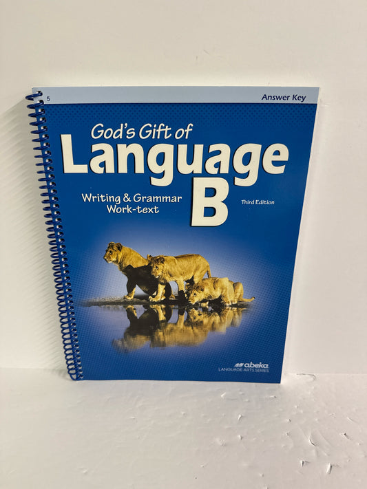 God's Gift of Language B Abeka Answer Key  Pre-Owned Language Textbooks