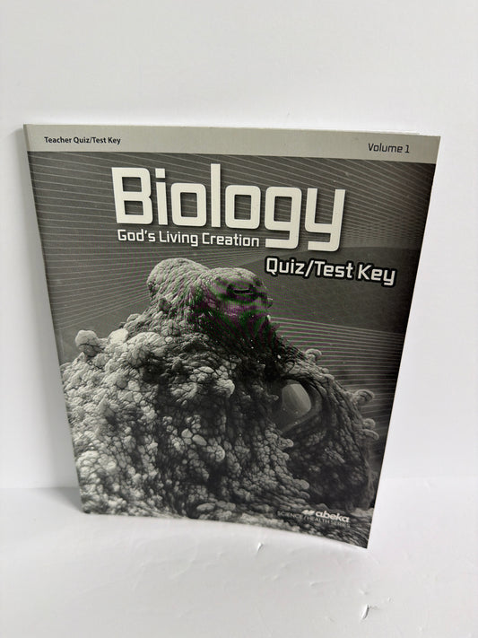 Biology Abeka Quiz/Test Key  Pre-Owned 10th Grade Science Textbooks