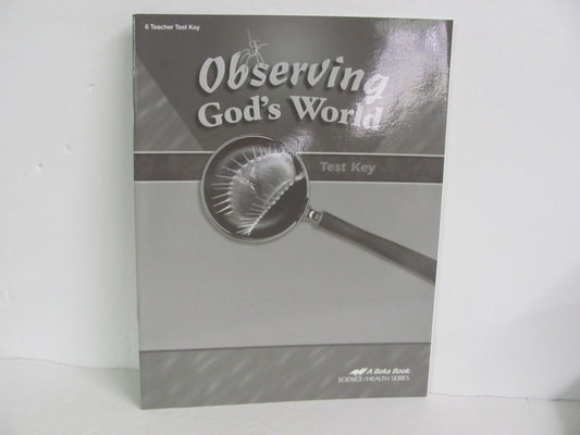 Observing God's World Abeka Test Key Pre-Owned 6th Grade Science Textbooks