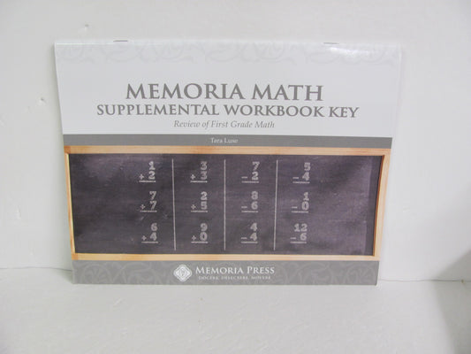 Memoria Math Supplemental Wkbk Key Memoria Press Luse Elementary Math Help Books