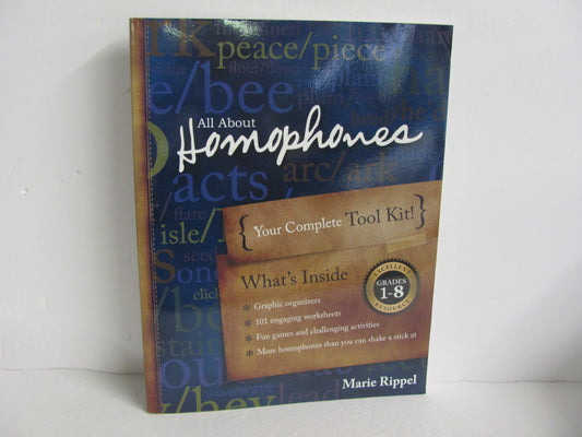 All About Homophones Workbook  Pre-Owned Rippel Elementary Language Textbooks