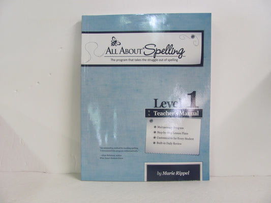 Level 1 All About Spelling Teacher's Manual Pre-Owned Spelling/Vocabulary Books