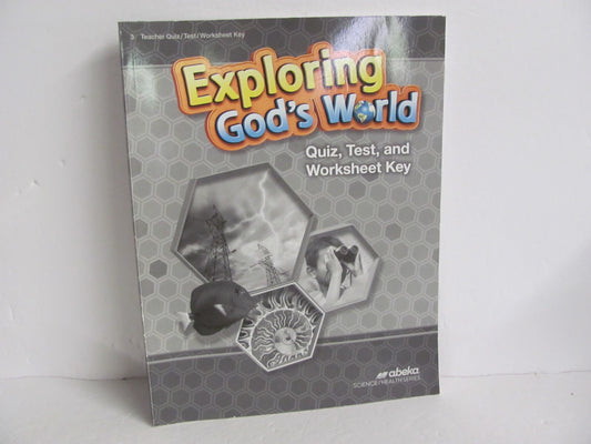 Exploring God's World Abeka Quiz/Test Key  Pre-Owned 3rd Grade Science Textbooks