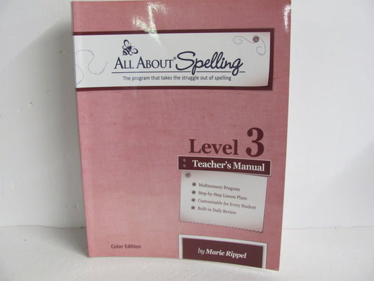 All About Spelling Level 3 Teacher Manual  Pre-Owned Spelling/Vocabulary Books