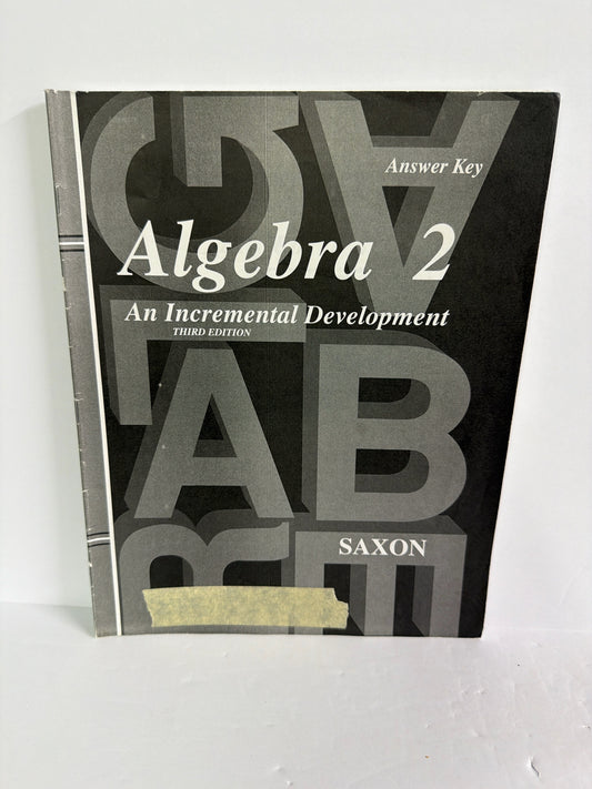 Algebra 2 Saxon Answer Key  Pre-Owned Saxon High School Mathematics Textbooks