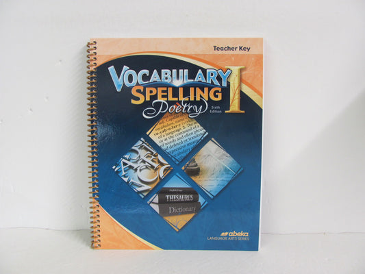 Vocabulary Spelling Poetry I Abeka Teacher Key  Pre-Owned Language Textbooks