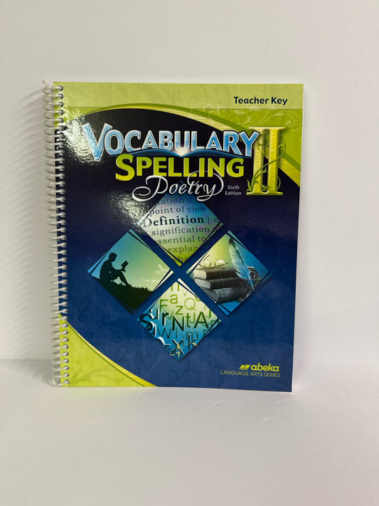 Vocabulary Spelling Poetry II Abeka Teacher Key  Pre-Owned Language Textbooks