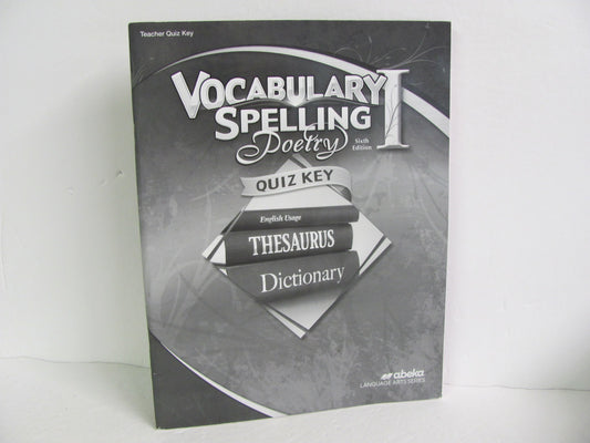 Vocabulary Spelling Poetry I Abeka Quiz Key Pre-Owned Spelling/Vocabulary Books