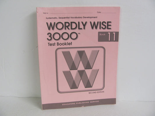 Wordly Wise 3000 Bk 11 Escapade Games Tests  Pre-Owned Spelling/Vocabulary Books