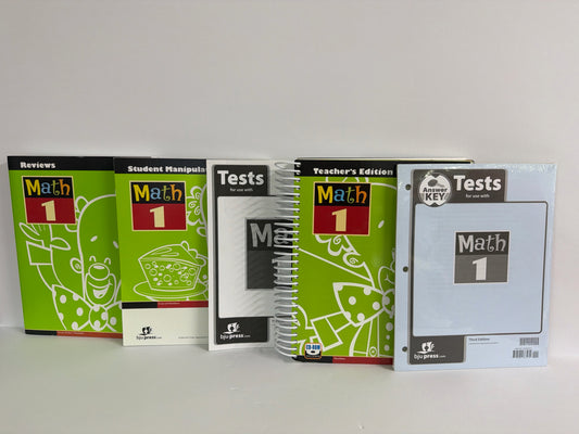 Math 1 BJU Press Set  Pre-Owned 1st Grade Mathematics Textbooks