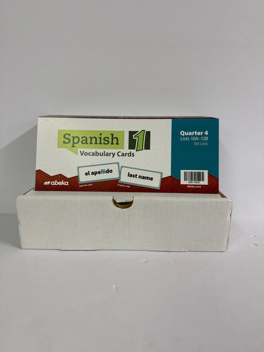 Spanish 1 Vocab Cards Quarter 4 Abeka Cards Pre-Owned High School Spanish