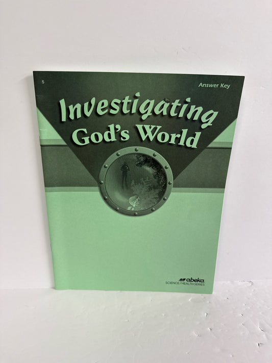 Investigating God's World Abeka Answer Key  Pre-Owned Science Textbooks