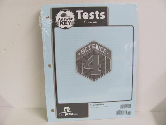 Science 4 BJU Press Test Key Pre-Owned 4th Grade Science Textbooks