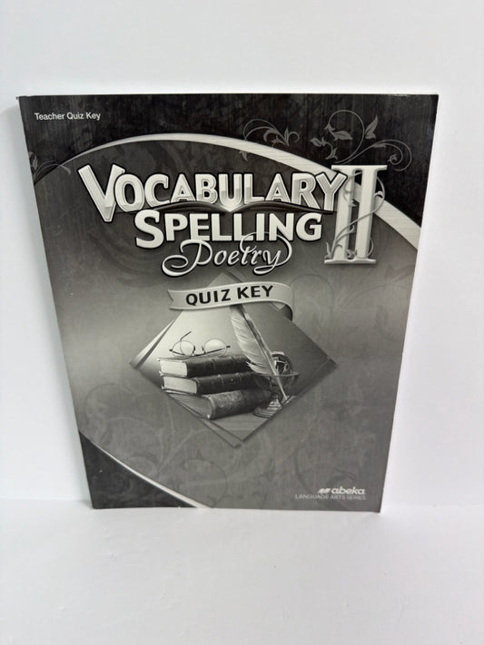 Vocabulary Spelling Poetry II Abeka Quiz Key Pre-Owned Language Textbooks