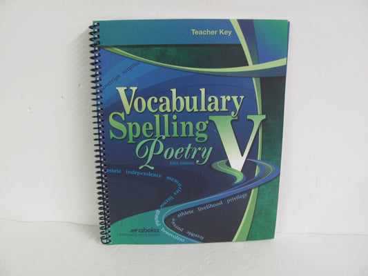 Vocabulary Spelling Poetry V Abeka 11th Grade Spelling/Vocabulary Books