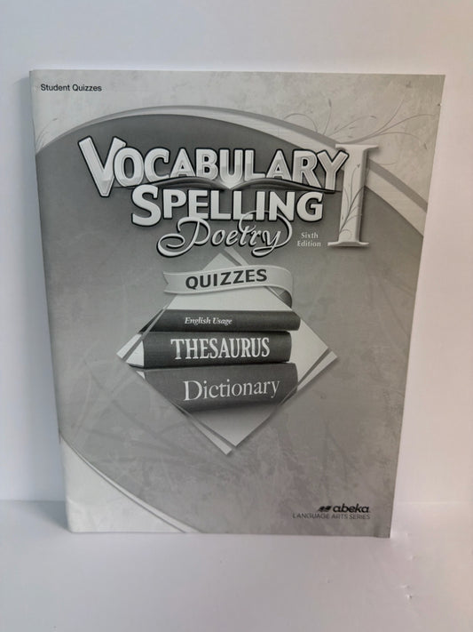Vocabulary Spelling Poetry I Abeka Quizzes Pre-Owned Language Textbooks