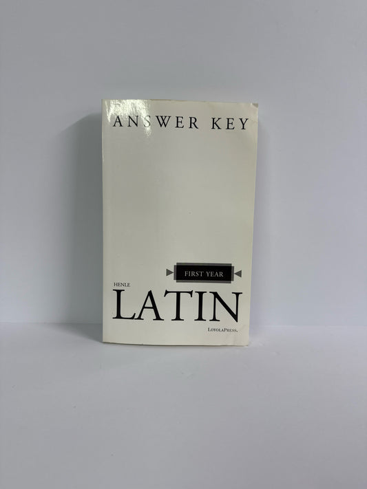First Year Latin Loyola Press Answer Key  Pre-Owned Latin Books