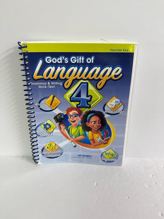 God's Gift of Language 4 Abeka Teacher Key  Pre-Owned Language Textbooks