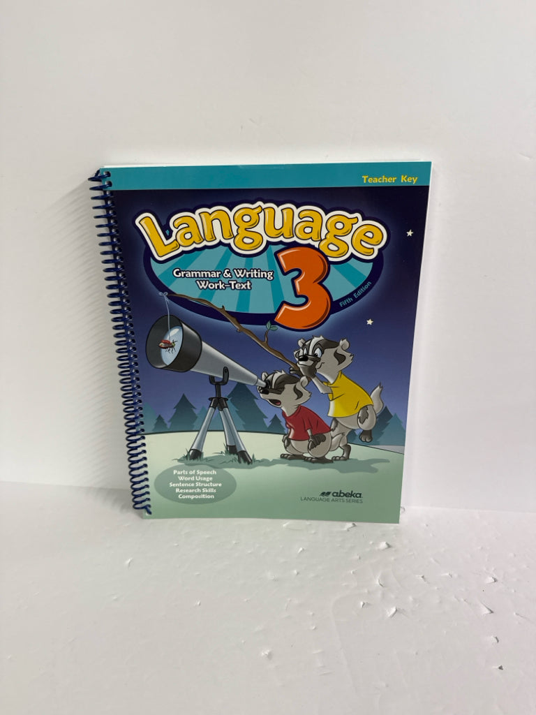 Language 3 Abeka Teacher Key  Pre-Owned 3rd Grade Language Textbooks