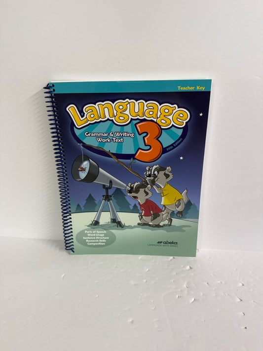 Language 3 Abeka Teacher Key  Pre-Owned 3rd Grade Language Textbooks