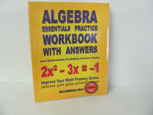 Algebra Essentials Practice Workbook  Pre-Owned McMullen Math Help Books