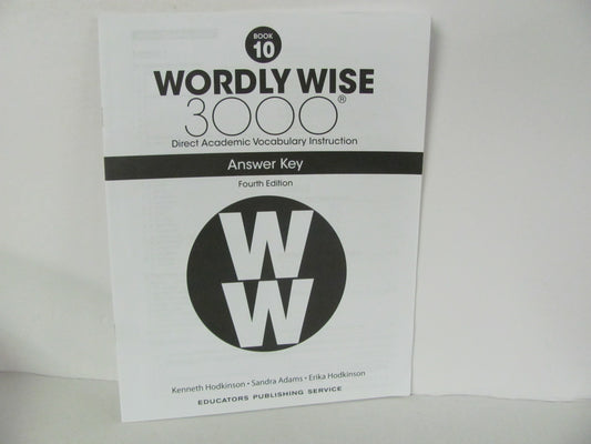 Wordly Wise 3000 EPS Answer Key  Pre-Owned 10th Grade Spelling/Vocabulary Books