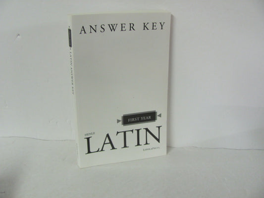 Henle First Year Latin Loyola Answer Key   Used Latin Books