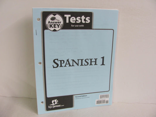 Spanish 1 BJU Press Test Key Pre-Owned High School Spanish Books
