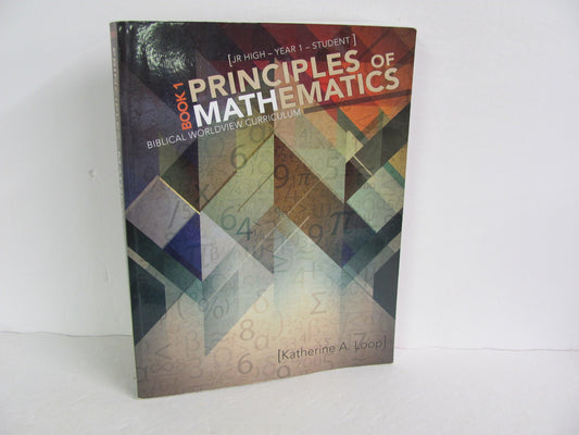 Principles of Mathematics Master Books Loop Middle School Mathematics Textbooks