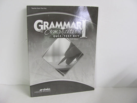 Grammar & Composition 1 Abeka Quiz/Test Key  Pre-Owned Language Textbooks