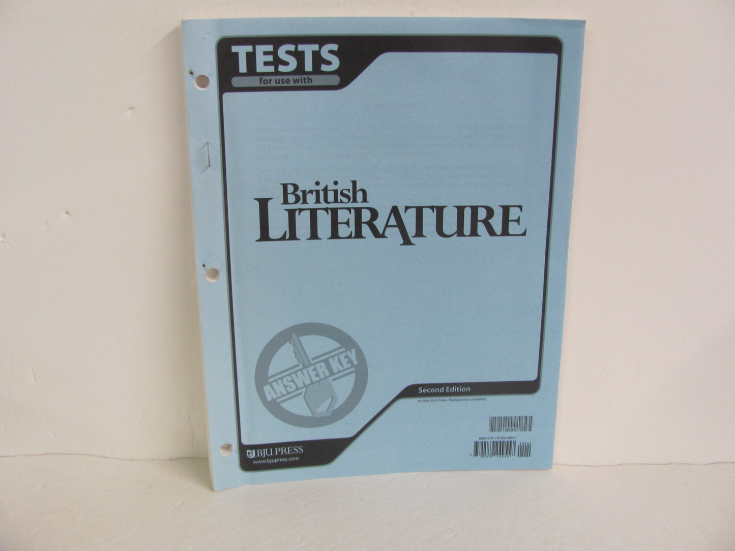 British Literature BJU Press Test Key Pre-Owned 12th Grade Reading Textbooks