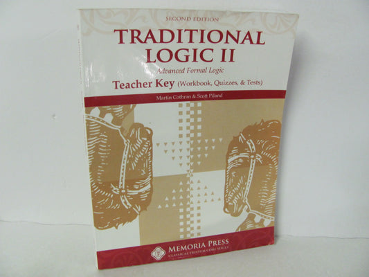 Traditional Logic II Memoria Press Teacher Key  Pre-Owned Cothran Logic Books