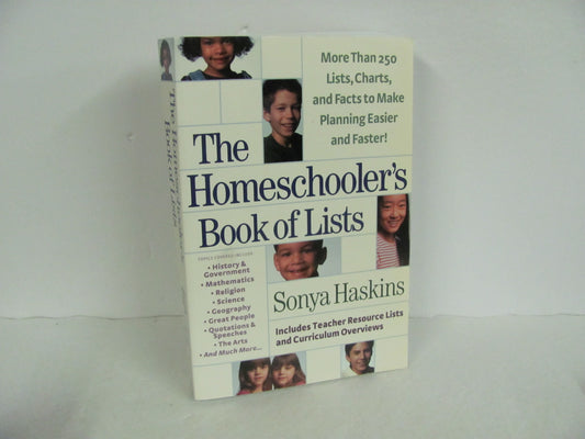 The Homeschooler's Book of Lists Bethany House Used Haskins Educator Resources