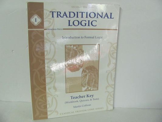 Traditional Logic Memoria Press Teacher Key  Used Cothran Logic Books